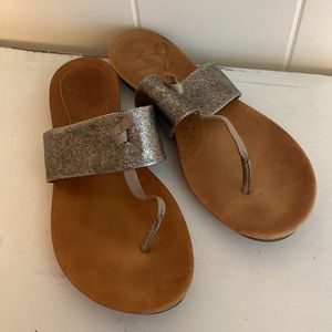 Naya Leather Silver Metallic sandals